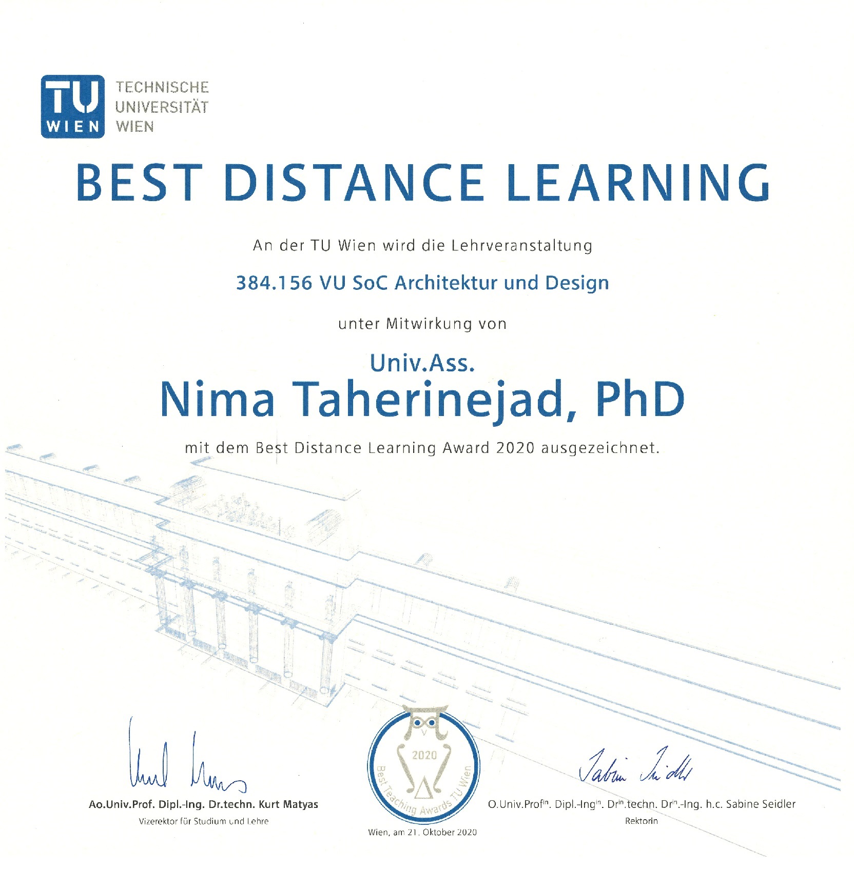 Best Course Award Certificate